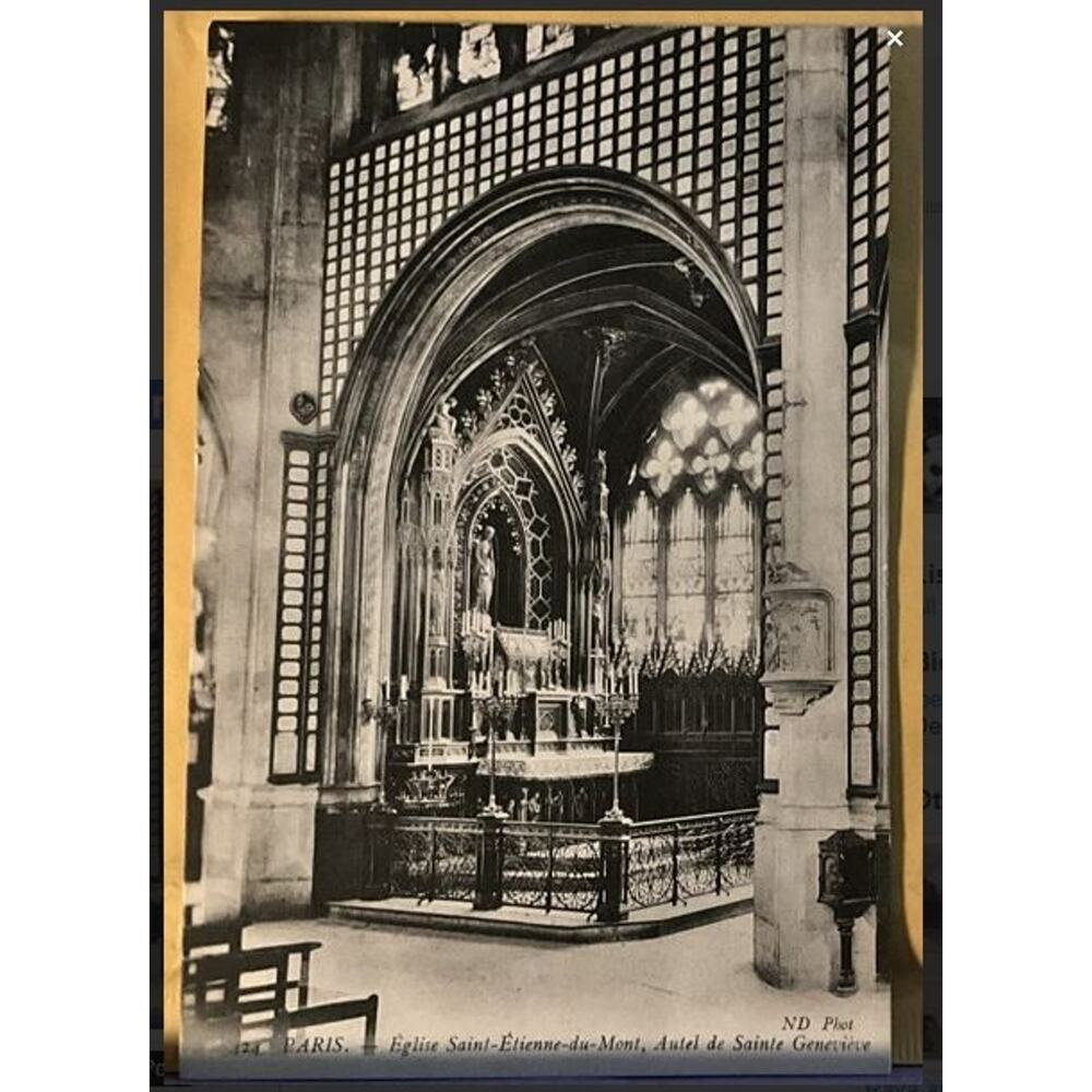 VTG Paris France Saint-Etienne-du-Mont Church Saint Genevieve Shrine Postcard